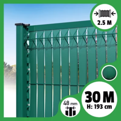 Kit 30m occultation lattes aluminium pour panneau rigide maille 55 – H 1m93 x 2m50 Vert