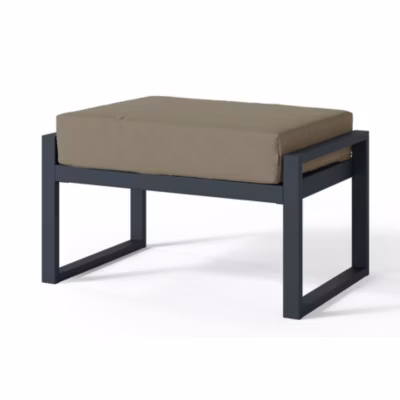 Pouf de jardin 60 cm Dywilly marron clair structure noire