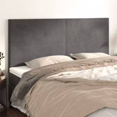vidaXL Têtes de lit 4 pcs Gris foncé 100x5x78-88 cm Velours3116119