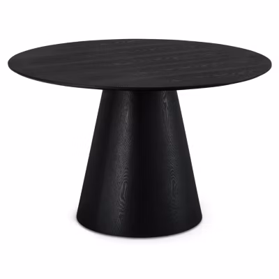 Table à manger Tango – Ronde – 4 couverts – MDF et placage de chêne – Noir