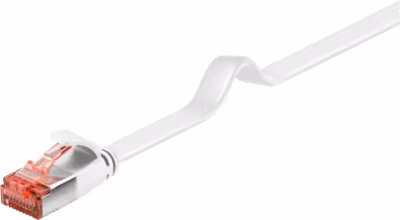 Câble RJ45 Cat6 plat blindé blanc 15 m GOOBAY