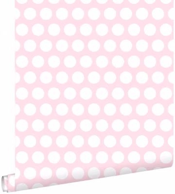 ESTAhome papier peint à motif de petits points rose clair 53 cm x 10.05 m