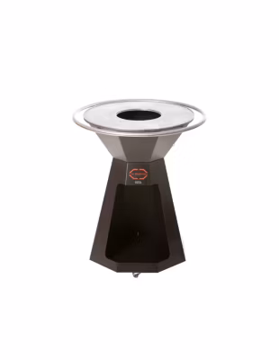 BRASERO PYRAMIDAL EPOXY NOIR MAIN COURANTE INOX Diamètre 70