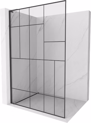 Mexen Kioto L paroi de douche Walk-in 100 x 200 cm, motif noir, noir – 800-100-103-70-78