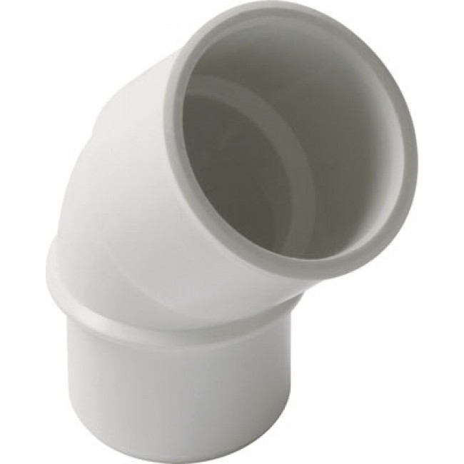 Coude PVC blanc 45° mâle / femelle NICOLL