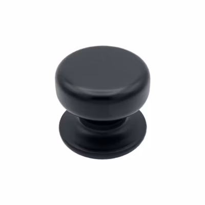 Bouton tirant de porte fixe D70 mm en aluminium NOIR RAL 9005 – breveté – lot de 6 boutons