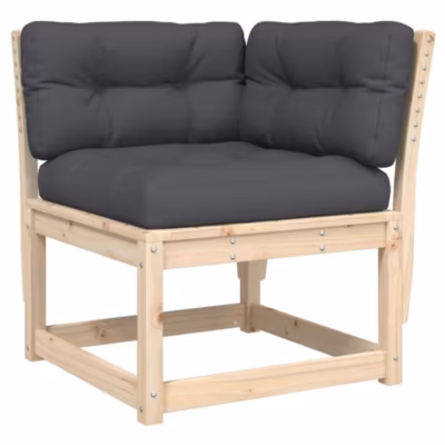 Canapé d&rsquo;angle de jardin et coussins 73x73x78cm bois pin massif vidaXL
