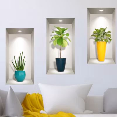 Sticker effet 3D plantes du sud 60 x 90 cm