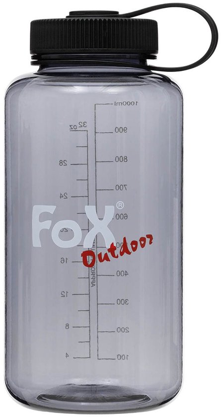 Gourde d&rsquo; Fox outdoor transparente 1000 ml, grande ouverture, sans BPA
