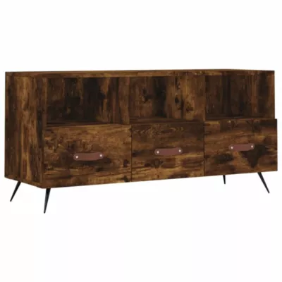 Prolenta Premium –  Meuble TV chêne fumé 102x36x50 cm bois d&rsquo;ingénierie