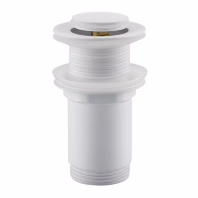 BALNEO Bonde de lavabo en laiton Click-Clack modèle E universelle pour lavabo 1/4 de pouce sans trop-plein blanche