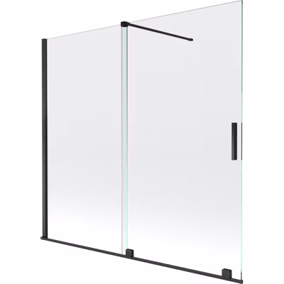 Mexen Velar paroi de baignoire 2 panneaux coulissants 170 x 150 cm, transparent, noir – 896-170-000-01-70