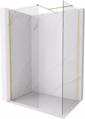 Mexen Kioto-X paroi de douche Walk-in 140 x 100 cm, transparent 10 mm, or brossé – 800-140-202-55-00-100-X