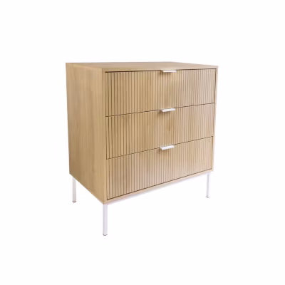 Commode avec 3 tiroirs bois naturel 72 x 40 x 80 cm