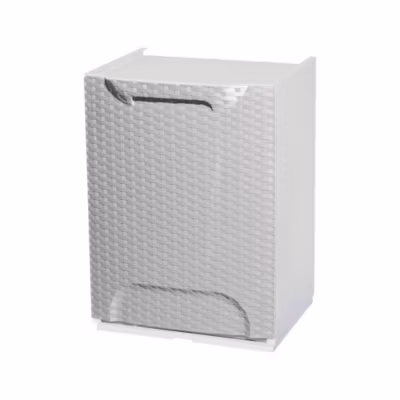Armoire d&rsquo;extérieur Silly, Mobilier d&rsquo;extérieur, Meuble de balcon polyvalent effet rotin, 100% Made in Italy, 34x29h47 cm, Blanc