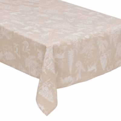 Nappe animaux 140x240cm beige et blanc – feeric lights & christmas