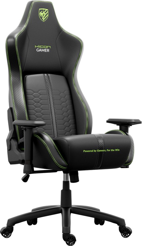 HICON Pulse Series Havoc Gaming Chair – Chaise de jeu ergonomique avec bras Adapto, Cervi-Pad et HyperFlex Comfort – Vert