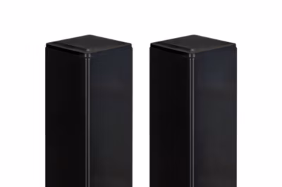 Lot de 2 poteaux en fer DARIO 8x8cm H.170cm Noir Mat