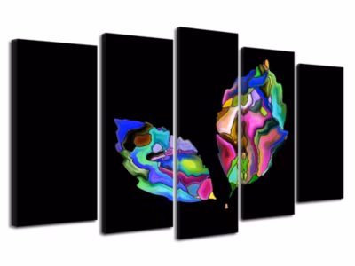 DECLINA, Tableau toile imprimée, Tableau toile deco Feuilles de Peinture, 220×120 cm