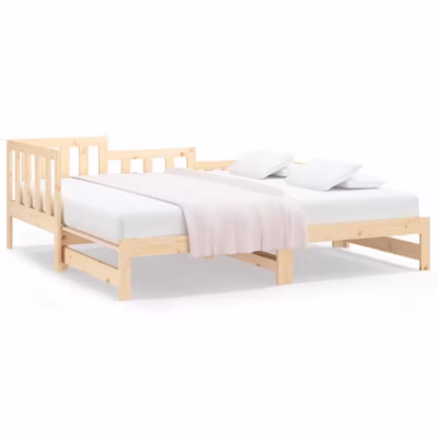 Lit adulte, Lit coulissant, Lit extensible sans matelas 2x(90×200) cm Bois de pin massif