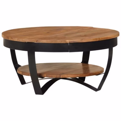 vidaXL Table Basse Table d&rsquo;Appoint Bout de Canapé Table de Salon avec Une Etagère Salle de Séjour Maison Intérieur 65x65x32 289616