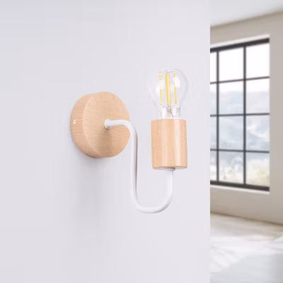 Applique en acier/bois 1 ampoule 4000K – 8x19x18.5cm Sollux