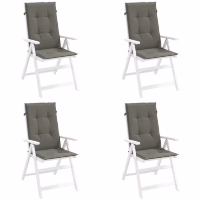 Prolenta Premium –  Coussins de chaise à dossier haut lot de 4 gris foncé mélangé