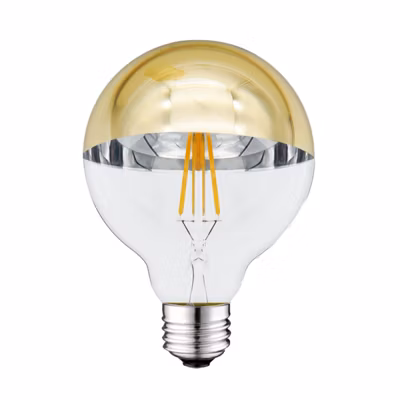 Ampoule LED G95 E27 Demi Verre Doré 4W 400lm 2700K Optonica
