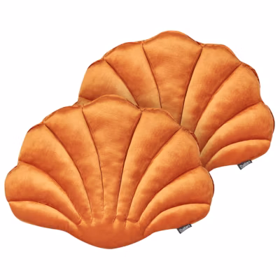 Lot de 2 coussins décoratifs CONSOLIDA Velours 47 x 35 cm Orange Unicolore