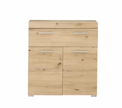 AMANDA – Meuble bas  mélaminé chêne. L – H – P : 73 – 79 – 31 cm
