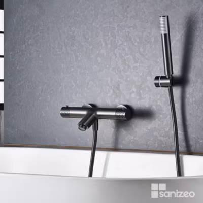 Mitigeur Bain/Douche Thermostatique Anti-Calcaire Black Gun Métal IMEX GENOVA BDG053-4BGM
