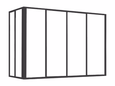 Verrière d&rsquo;angle atelier en aluminium thermolaqué – L120 x L60 x H105 cm – Noir – BAYVIEW