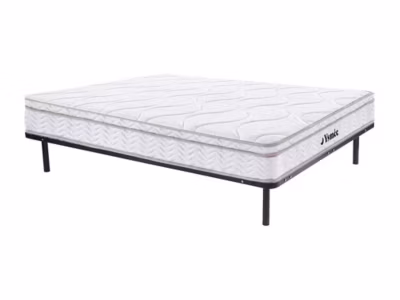 Ensemble 160 x 200 cm cadre à lattes + matelas ressorts 3 zones et mémoire de forme ép.20cm – WOLKENTANZ de YSMÉE