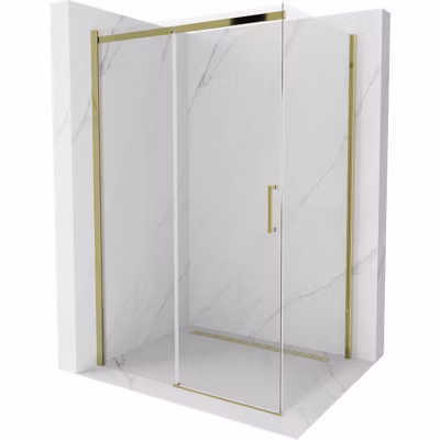 Mexen Omega cabine de douche coulissante 140 x 90 cm, transparente, dorée – 825-140-090-50-00