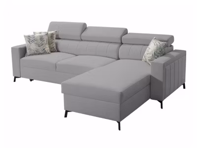 Canapé d&rsquo;angle Sarasota 150, Gris clair, Fonction de couchage