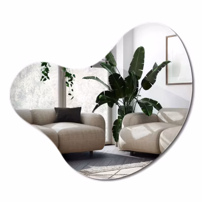 Miroir Mural Irrégulier Wallfluent 48 x 48 cm Miroir Asymétrique Déco Moderne