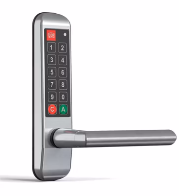 Poignée électronique serrure à code Easykey DOM serrure inox porte intérieure 50 mm sans clé