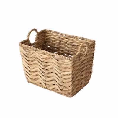 Panier haut en jacinthe d&rsquo;eau petit modèle – L40xH30 cm