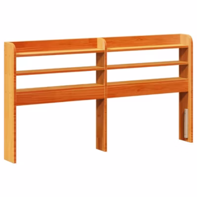 Tête de lit avec étagères marron cire 135 cm bois massif de pin vidaXL