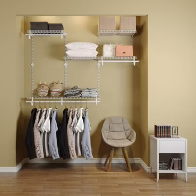 Dressing crémaillère – Étagère mural industriel – Modulables – Blanc – 36 pièces – 1,88×1,22M