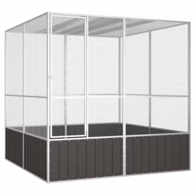 Cage à oiseaux Anthracite 213,5×217,5×211,5 cm Acier galvanisé vidaXL