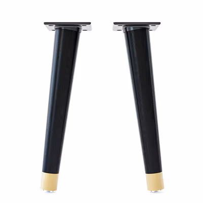 Lot de 2 pieds de table basse inclinés Libra – couleur hêtre noir Hauteur : 30 cm