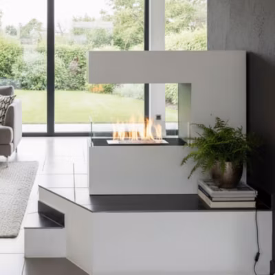 Cheminée éthanol Romane – Blanc – 3.25L/3.5kW