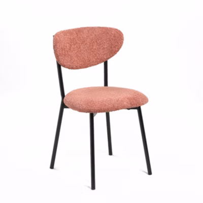 Chaise marie en metal non empilable non pliable H. 77.5 cm interieur rose