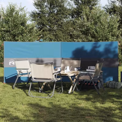 Brise vent de camping bleu 344×120 cm imperméable