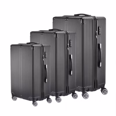 Ensemble De 3 Valises De Voyage Légères Et Rigides, Avec Poignée Télescopique Et Cadenas, Noir