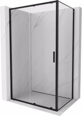 Mexen Exo cabine de douche coulissante 100 x 80 cm, transparent, noire – 8151-100-080-70-00