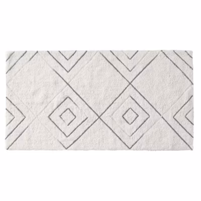 Tapis de bain à losanges en coton tufté 60x120cm
