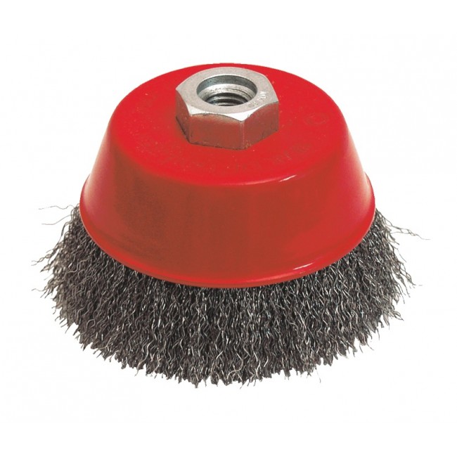 Brosse conique meuleuse – pour décapage – diamètre 80 – acier ondulé LEMAN