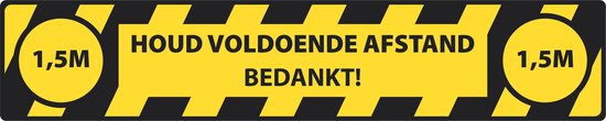 Gardez vos distances Sticker Corona – Sticker sol -50 x 10 cm – COVID19 – Autocollant d&rsquo;avertissement – antidérapant